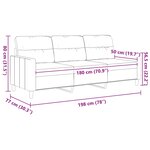 vidaXL Canapé à 3 places Crème 180 cm Tissu
