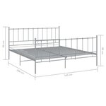 vidaXL Cadre de lit sans matelas gris métal 160x200 cm