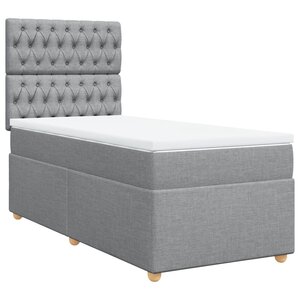 vidaXL Sommier à lattes de lit avec matelas gris clair 80x200 cm tissu