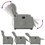 vidaXL Fauteuil inclinable gris clair tissu microfibre