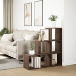 vidaXL Étagère séparatrice de pièce 3 niveaux chêne marron 99x29x99 cm