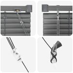 vidaXL Store de Fenêtre avec des rideaux Gris foncé Aluminium