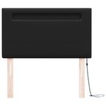 vidaXL Tête de lit LED Noir 90 cm Cuir synthétique