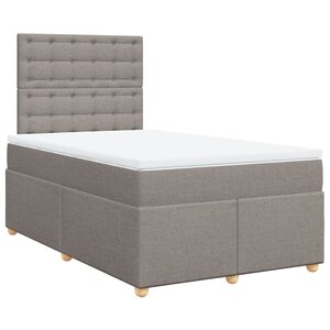 vidaXL Sommier à lattes de lit avec matelas Taupe 120x200 cm Tissu