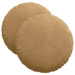 vidaXL Coussins de siège 2 Pièces Marron Ø 40 x 13 cm Velours