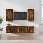 vidaXL Ensemble de meubles TV 5 Pièces Chêne fumé Bois d'ingénierie