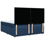vidaXL Sommier à lattes de lit avec matelas Bleu 200x200 cm Tissu