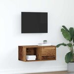 vidaXL Meuble TV vieux bois 60x31x25 5 cm bois d'ingénierie