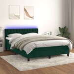 vidaXL Sommier à lattes de lit avec matelas LED Vert foncé 140x200 cm