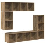 vidaXL Ensemble meuble TV 4 Pièces Chêne artisanal Bois d'ingénierie