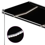 Vidaxl auvent manuel rétractable avec led 450x350 cm anthracite