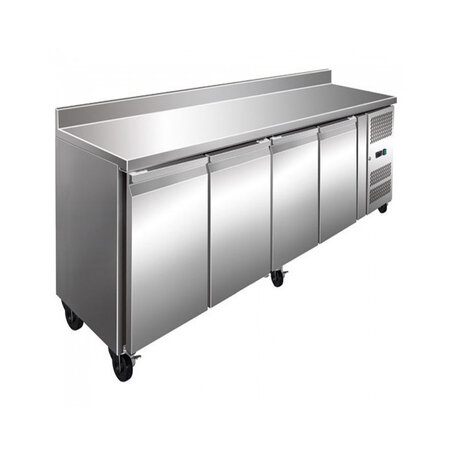 Desserte refrigeree inox dosseret 100x20mm -2/+8°c - r290 - acier inoxydable4pleine x700xmm