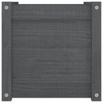 vidaXL Jardinière Gris 40x40x40 cm Bois de pin massif