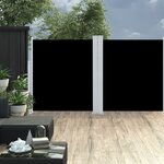 vidaXL Auvent latéral rétractable Noir 140x600 cm