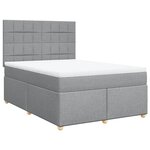 vidaXL Sommier à lattes de lit avec matelas Gris clair 160x200cm Tissu