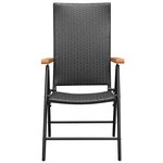 vidaXL Chaises empilables de jardin lot de 2 Résine tressée Noir