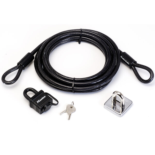 Câble antivol à boucles avec Cadenas à Clé et Point d'Ancrage  4 5 m
