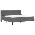 vidaXL Cadre de lit avec matelas Gris foncé 200 x 200 cm Velours