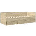 vidaXL Lit de jour et tiroirs chêne sonoma 100x200 cm bois ingénierie