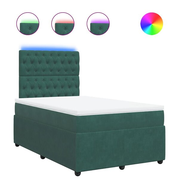vidaXL Sommier à lattes de lit avec matelas vert foncé 120x190 cm