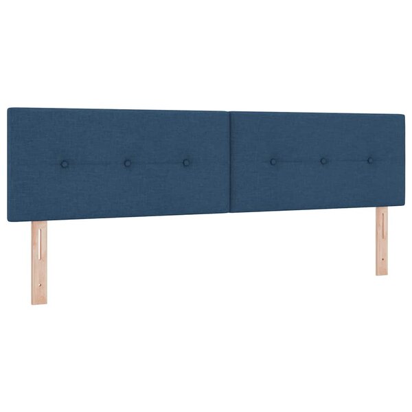 vidaXL Tête de lit LED capitonnée bleue 90 cm en tissu.
