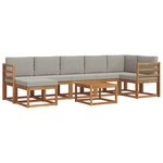 vidaXL Ensemble de canapés d'extérieur 8 Pièces Gris Naturel et Clair
