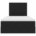 vidaXL Lit avec rangement et matelas Noir 120 x 190 cm Velours
