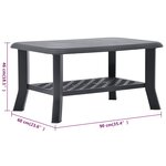 vidaXL Table basse Anthracite 90x60x46 cm Plastique