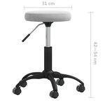 vidaXL Chaise pivotante de bureau Gris clair Velours