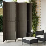 vidaXL Cloison de séparation 6 panneaux gris résine tressée