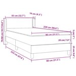 vidaXL Sommier à lattes de lit avec matelas noir 80x220 cm velours