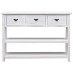 vidaXL Buffet Blanc antique 108x30x76 cm Bois de Paulownia massif