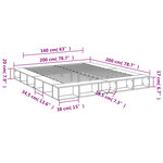 vidaXL Cadre de lit sans matelas chêne sonoma 200x200 cm
