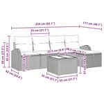 vidaXL Ensemble de Canapés de Jardin 6 Pièces avec Coussins Gris Rattan Synthétique