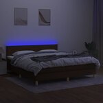 vidaXL Sommier à lattes de lit matelas et LED Marron foncé 180x200 cm
