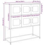 vidaXL Buffet noir 100 5x39x107 cm acier laminé à froid