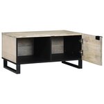 vidaXL Table basse Blanc  Noir 80 x 50 x 40 cm Bois de mangue massif