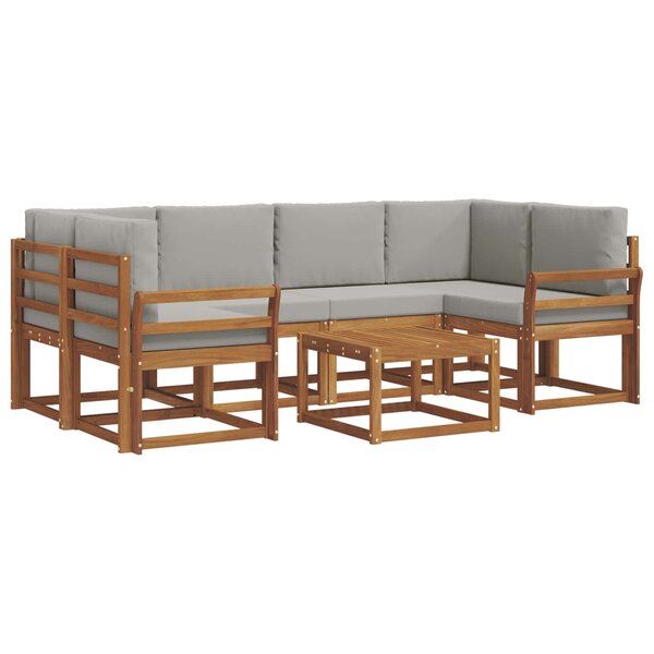 vidaXL Ensemble de canapés d'extérieur 7 pc Gris Naturel et Clair