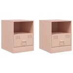 vidaXL Tables de chevet 2 Pièces rose 34 5x39x44 cm acier