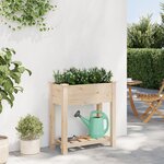 Jardinier vidaXL avec étagère 71x37x76 cm en bois massif de sapin