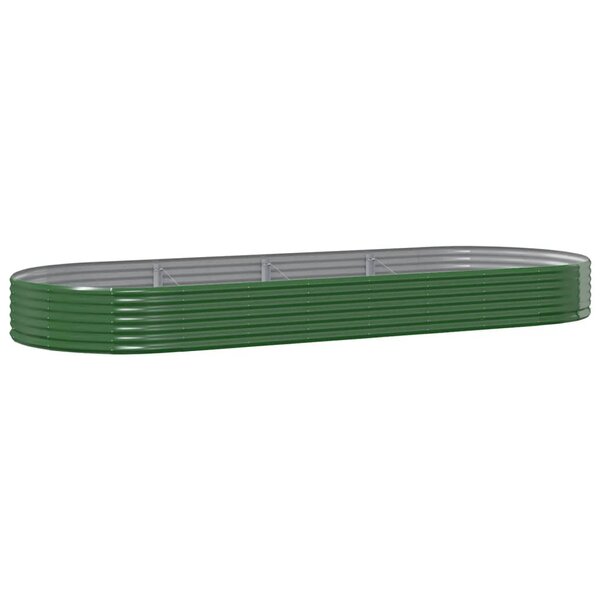 vidaXL Lit surélevé de jardin Acier galvanisé 373x140x36cm Vert