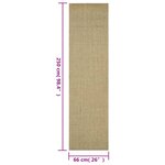 vidaXL Tapis Sisal naturel 66x250 cm Vert