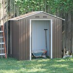 Abri de jardin - remise pour outils - cabanon porte verrouillable - dim. 194L x 110l x 184H cm - tôle d'acier gris