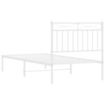vidaXL Cadre de lit métal sans matelas avec tête de lit blanc 90x190cm