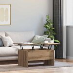 vidaXL Table basse Chêne artisanal 102 x 50 5 x 46 5 cm