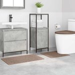 vidaXL Ensemble de tapis de bain antidérapants 3 Pièces Marron PP