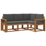 vidaXL Ensemble de canapés d'extérieur 4 Pièces Naturel et Anthracite