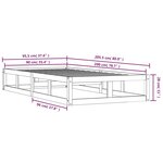 vidaXL Cadre de lit Noir 90x200 cm Bois massif