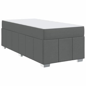 vidaXL Cadre de lit avec matelas Gris foncé 90 x 200 cm tissu