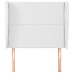 vidaXL Tête de lit avec oreilles Blanc 93x23x118/128 cm Similicuir